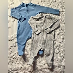 Zip Up Footed Pajamas - 0-3 months